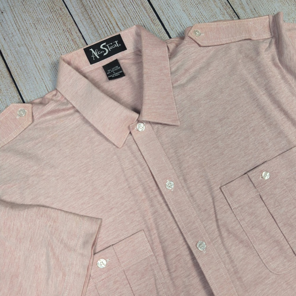 Vintage‎ Alan Stuart Menswear Button Down Shirt Short Sleeve Casual Work
